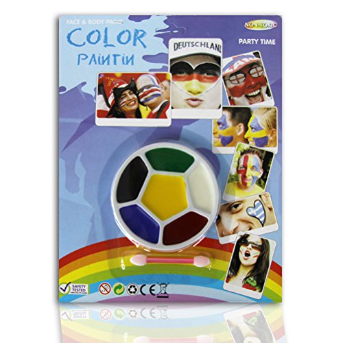 6 x Fanschminke Gesichtsfarben Fussball Sport 6 Farben