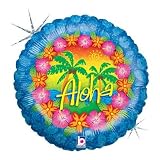 18" Tropical Aloha Holographic Mylar Balloon
