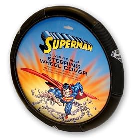 Superman Silver Shield Steering Wheel Cover