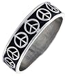 1/4" (7 mm) Sterling Silver Hand Made Peace Sign Ring