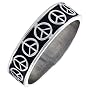 1/4" (7 mm) Sterling Silver Hand Made Peace Sign Ring