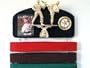 Martial arts belt display with a KICK ! Midn. trophy dbl.