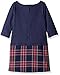 Nautica Girls' Layered Knit Dress with Double Knit Plaid Skirt