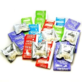 Trojan Condoms Variety Pack and Six Vibrating Stay Hard Cock Rings