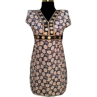 Hnadmade Printed Cotton Top With Frill On Neck & Sleeves