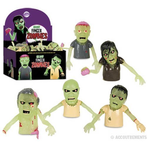 Glow in the Dark Zombie Finger Puppets Complete Set of 5