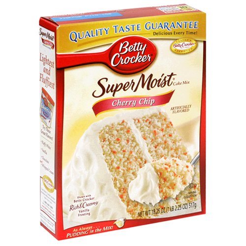 Betty Crocker Supermoist Cake Mix, Cherry Chip, 15.25-Ounce Boxes (Pack of 8)