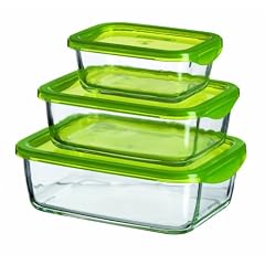 Luminarc 923324 Vorratsdosenset rechteckig 3-teilig Keep mit je 1 Vorratsdose 370 ml, Vorratsdose 760 ml, Vorratsdose 1160 ml