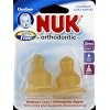 NUK Orthodontic Latex Nipples, Slow Flow, Size 1, 2 Pack