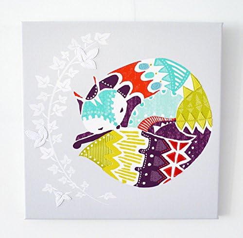 Fox Canvas Wall Art, Colorful Animal Framed Print