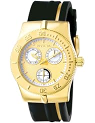 Invicta Womens 5922 Lady Wildflower Collection Gold-Tone Stainless Steel Black Watch