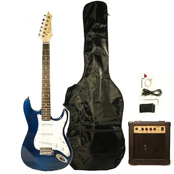 Set A Shopping Price Drop Alert For Barcelona Blue Electric Guitar Package with 10 Watt Amp - Beginner Kit