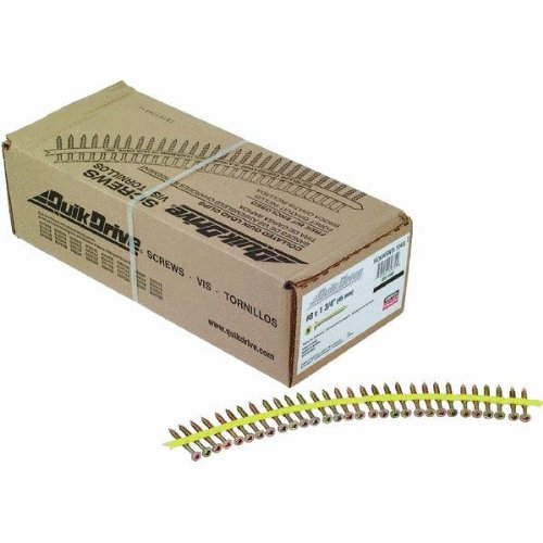 Quik Drive WSNTL2LS Wood Screws 2-Inch Lubricated Course Twin Threads, Yellow Zinc Coating
