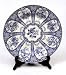 Blue Floral Pinwheel Plate French Toile Rose Chintz