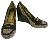 Coach Signature Nela Brown Suede Wedges