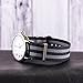 Clockwork Synergy® Classic Nylon Ballistic watch straps bands (20mm, Black/Grey)