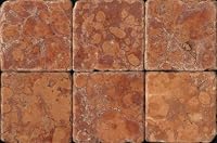 Rosa Verona 6x6 Tumbled Italian Marble