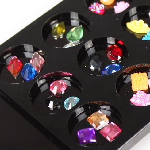 KY professional 36 PCS 12 Styles 3D Nail Art DIY colorful Rhinestones decoration Flowsers/Gems/Diamond Differents Style with Case