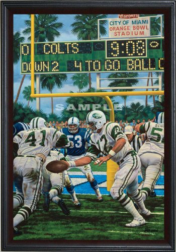 Joe Namath's Broadway Guarantee - Wall Framed Canvas Art Print - New York Jets