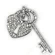 STERLING SILVER CZ PENDANT - 46mm Key Lock