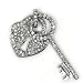 STERLING SILVER CZ PENDANT - 46mm Key Lock