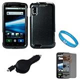Carbon Fiber 2 Piece Protective Rubberized Crystal Hard Case for AT&T Wirel ....