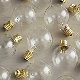 Replacement Globe Light Bulb, G50, 7W/130V, E17 Base, Clear, Set of 25
