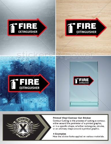 Decals Fire Extinguisher Vinyl Sticker Notice Car Window Wall Art Decor Helmet Roommates Motorcycle Note Book Garage Doors Size: 5 X 2.4 Inches Vinyl color print