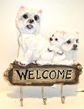 Westie West Highland White Terrier Key-Leash Holder Rack 3 Hooks