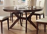 IMAGE OF ound Dining Table Contemporary Style Distress Walnut Finish