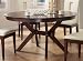 Round Dining Table Contemporary Style Distress Walnut Finish