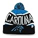 Carolina Panthers Black Cuff Calgary Beanie Hat with Pom - NFL Cuffed Winter Knit Toque Cap