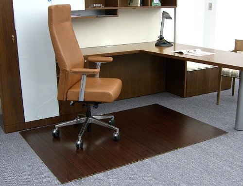 48" x 72" Cherry 1/4" Thick Bamboo & Hardwood Office Chair Mat