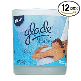 Glade Relaxing Moments Candle, Cool Serenity, 4-Ounce Jars (Pack of 12)