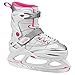Lake Placid Monarch Girl's Adjustable Ice Skate White/Pink Large (6-9)