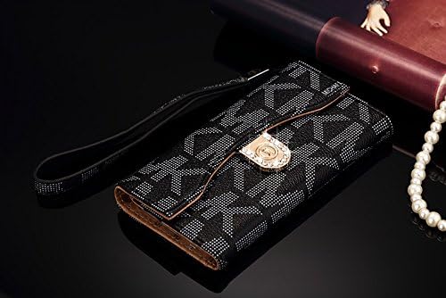 Ducky Worldwide® New Elegant Luxury PU Leather Wallet Style Flip Cover Case *Free gifts: 1x Touch Pen, 1x Screen Protector* For Samsung Galaxy S6edge PLUS S6edge+ ONLY *NOT for S6/S6edge* (Black)