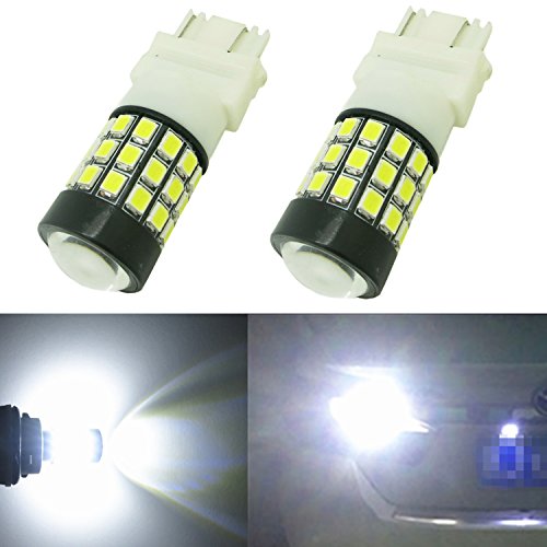 Alla Lighting 39-SMD 3157 3156 T25 High Power 2835 Chipsets Xtremely Super Bright 6000K White LED Lights Bulbs for Replacing Turn signal Blinker Brake Tail Back Up Reverse Side Marker Light Lamps