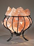 Feng Shui Basket Himalayan Salt Lamp Premium Salt Chucks and a High Quality Enameled Basket