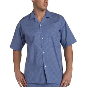 Nautica Men's Easy-Care Woven Sailor Check, Short Sleeve Camp Shirt