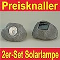 Solar Steinlampe 2er Set Solarlampe Licht anthrazit