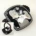 Vollon Pearl on Black - Cubitas Picabia Collection (Hand-set Swarovski Crystals, Ponytail Jewelry)