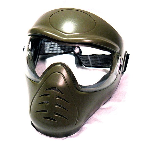 Hakkotsu full face airsoft mask low fog Olive