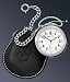 Swiss Army Pocket Watch w-Black Pouch 48 mm Watch - White Dial, Black Leather Strap 24628