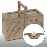 Nähkasten Landhausstil mit Glasscheiben Nähkästchen Holz