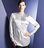 Autograph Essentials Pure Silk Pleated Bib Blouse