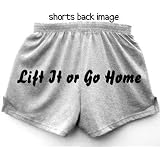 Flirty Diva Tees Woman's Fitness Workout Shorts-Lift It or Go Home-Grey