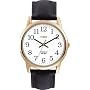Timex Men's T20491 Easy Reader Gold-Tone Black Leather Watch