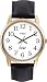 Timex Men's Easy Reader Gold-Tone Black Leather Watch #T20491