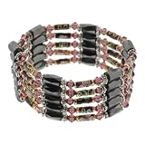 Magnetic Wrap Necklace Bracelet - Purple Cloisonne Beads 36 Inch in Length