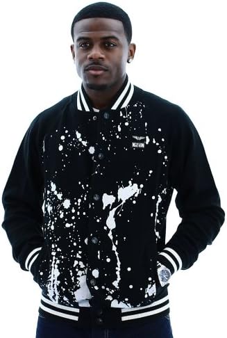 Parish Wainstcoasting Men's Baseball Jacket Varsity Coat Black Size L